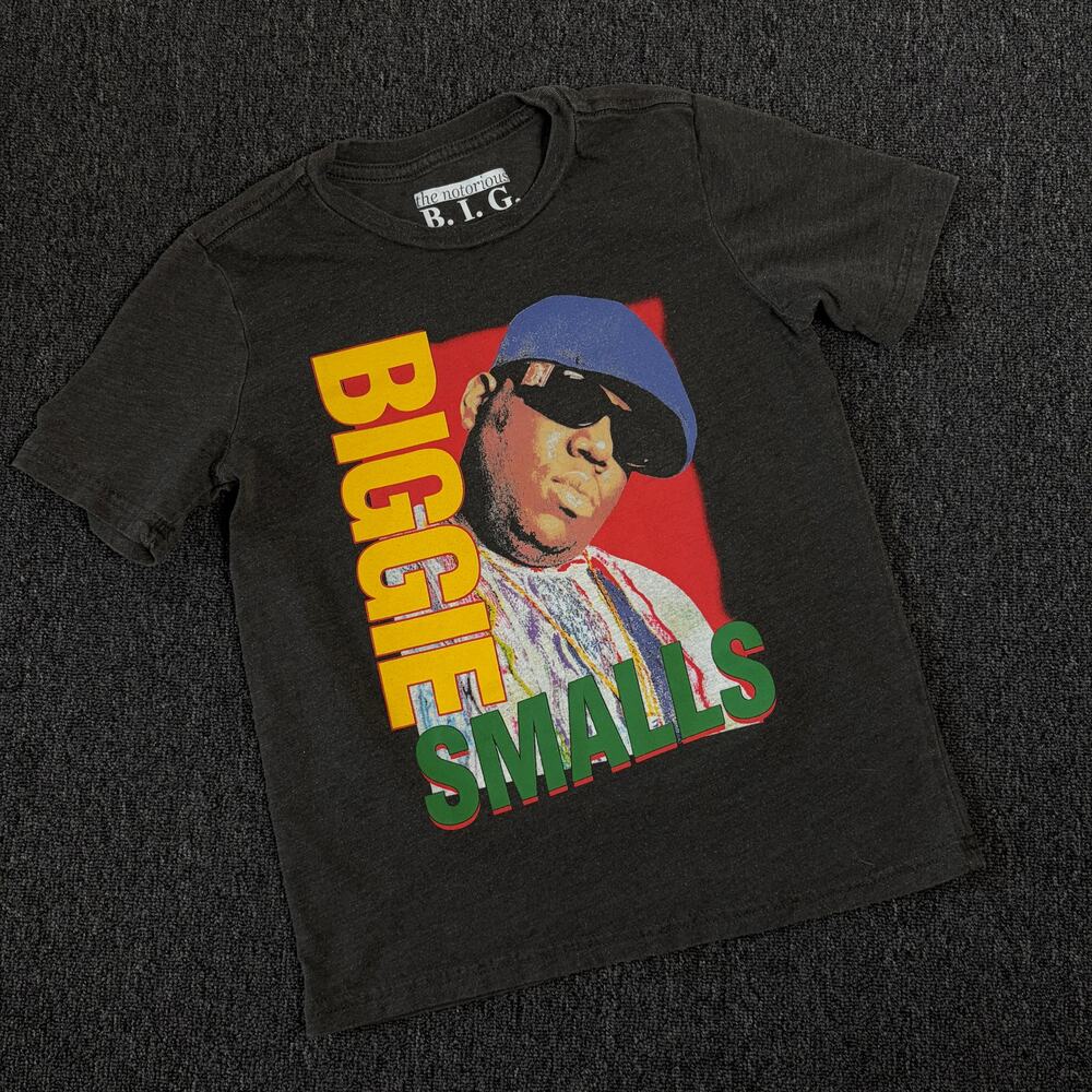 Vintage Y2k Notorious B.I.G Biggie Smalls Black Rap Graphic Tee Youth 6/7